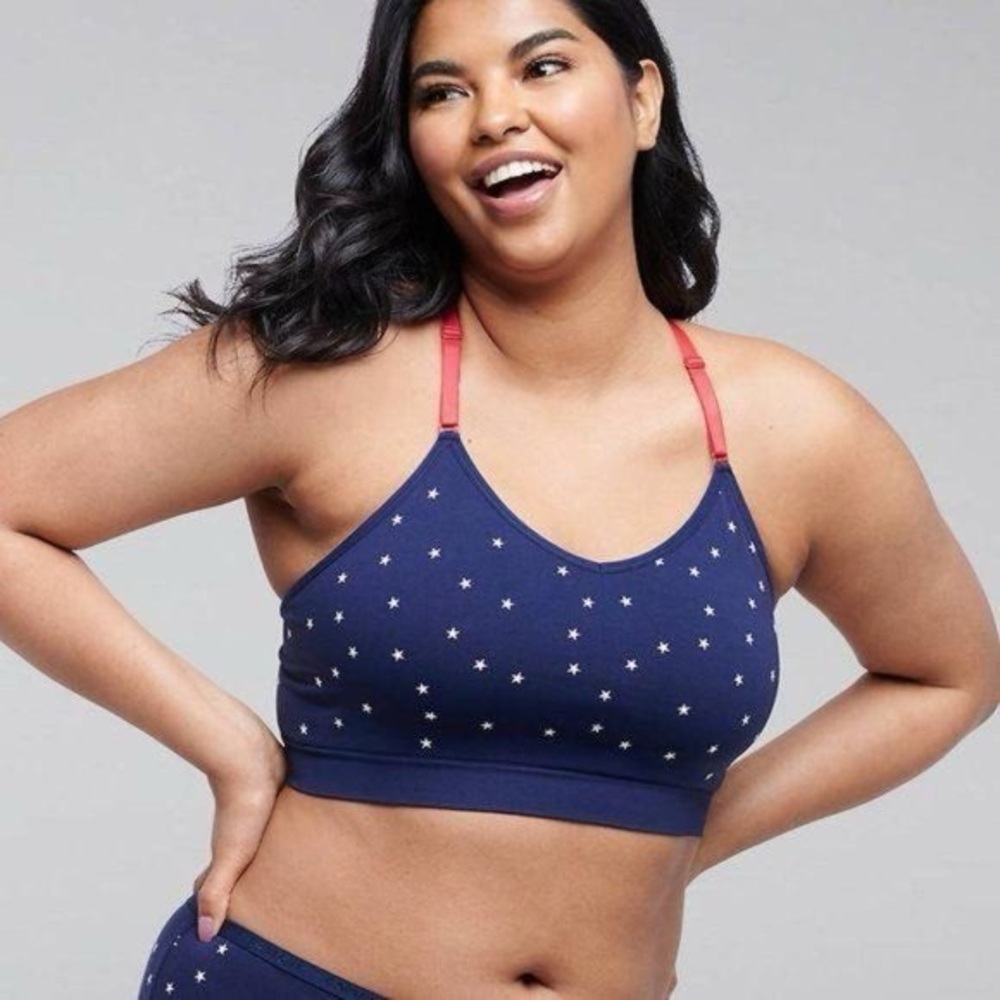 ❄️ Cacique | Seamless Strappy-Back Bralette Americana Size 26/28
